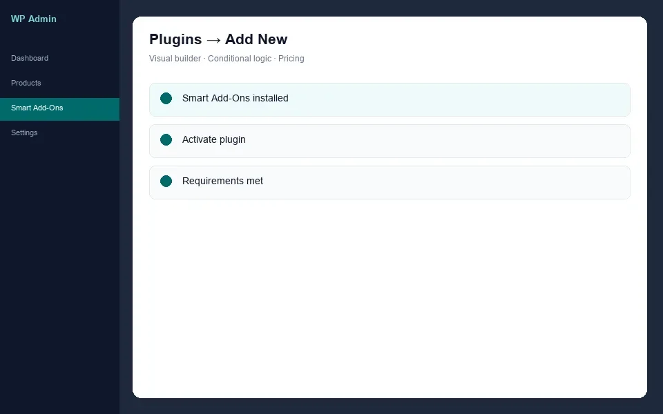 Install Smart Add-Ons on WooCommerce