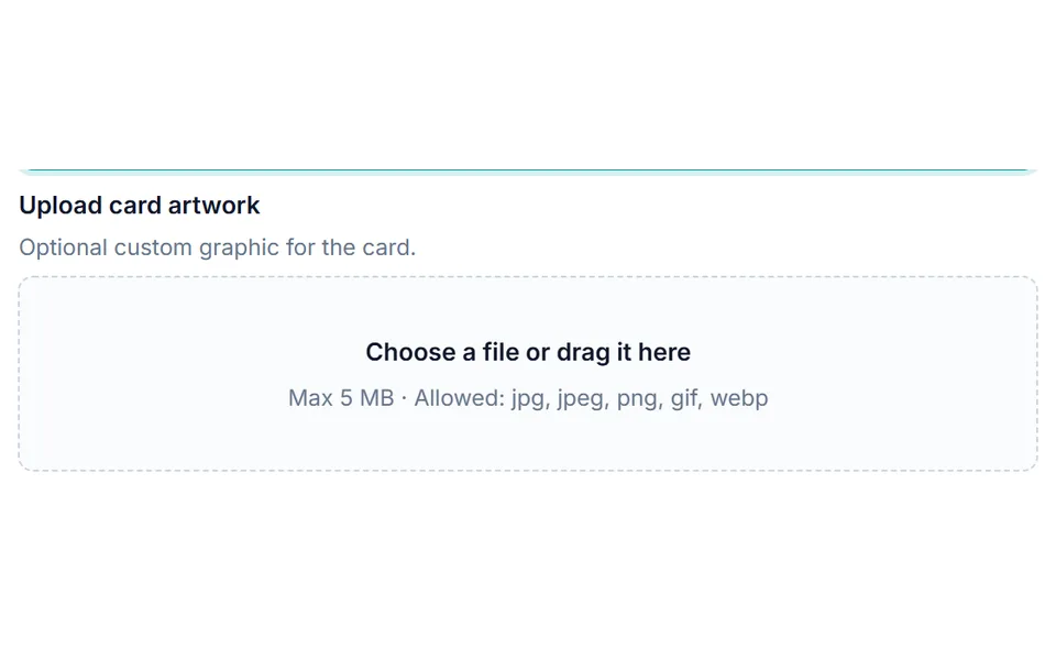File-upload add-on on the Personalized Gift Box demo product — choose a file or drag artwork up to 5 MB